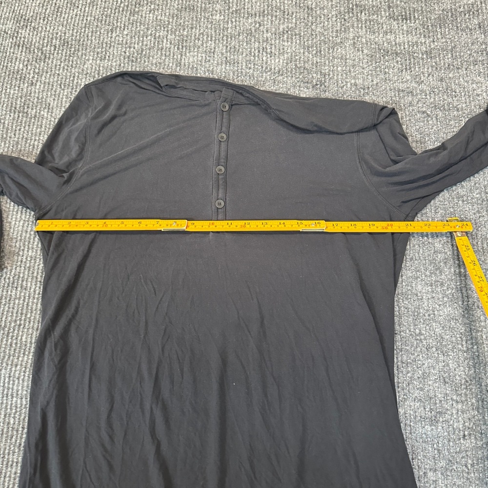 Under Armour Athlete Recovery Sleepwear Henley Mens Large Black 3/4 Sleeve Shirt - Picture 5 of 8